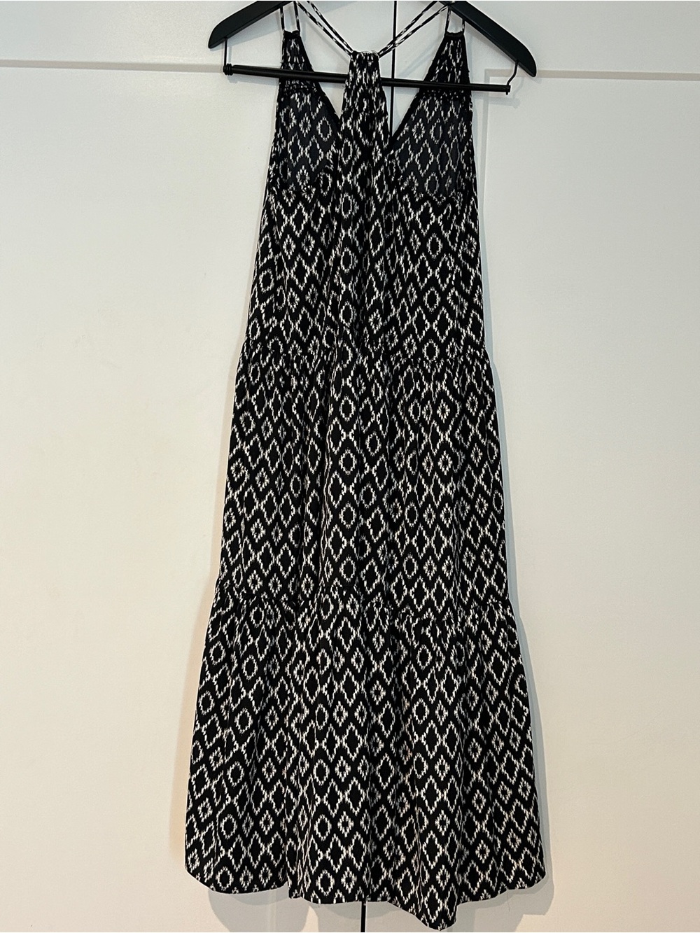Banana Republic Black and White Diamond-Print Maxi dress